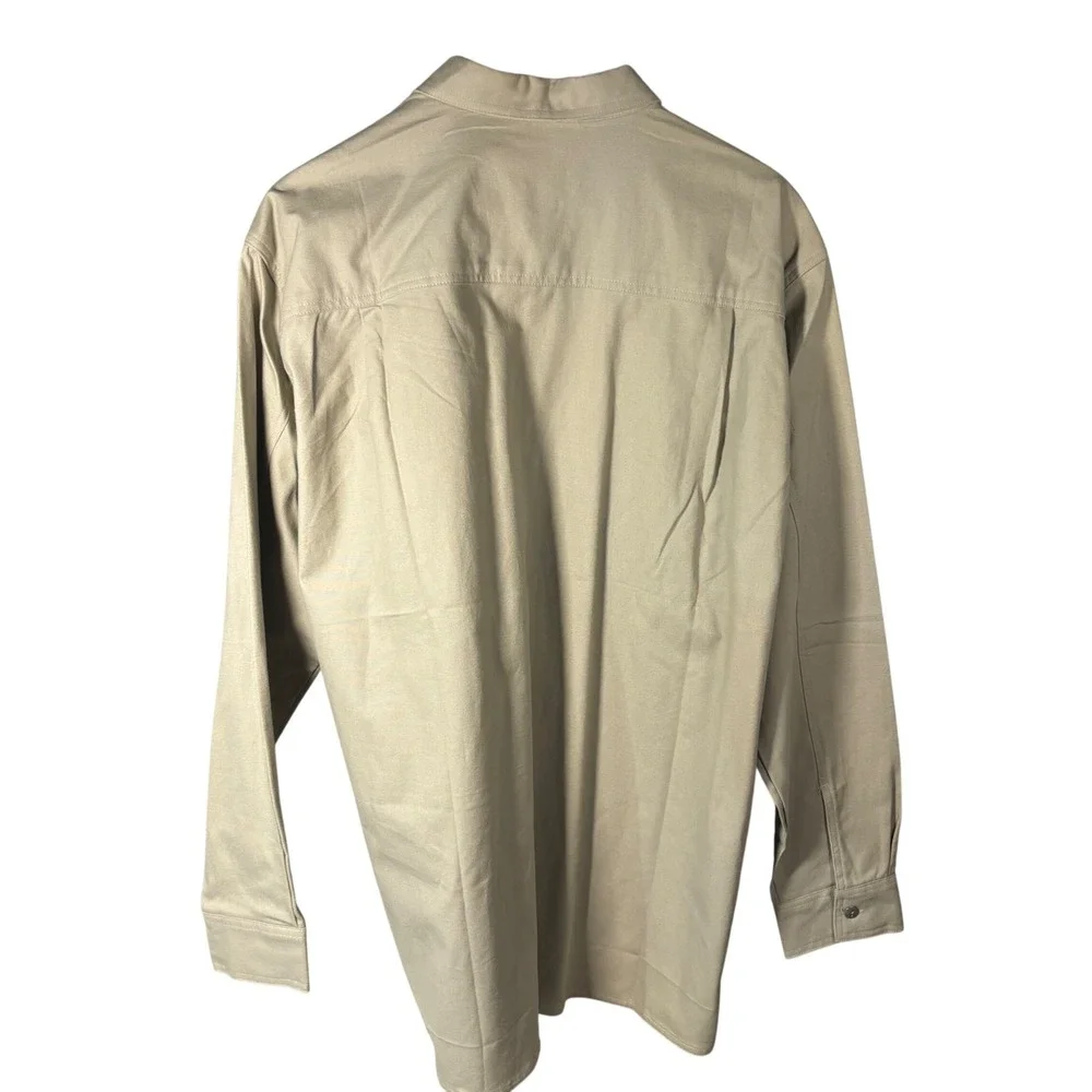 Marlboro Gear Canvas Button Up Shirt Mens Large Beige Vintage 99 Workwear - Picture 2 of 5